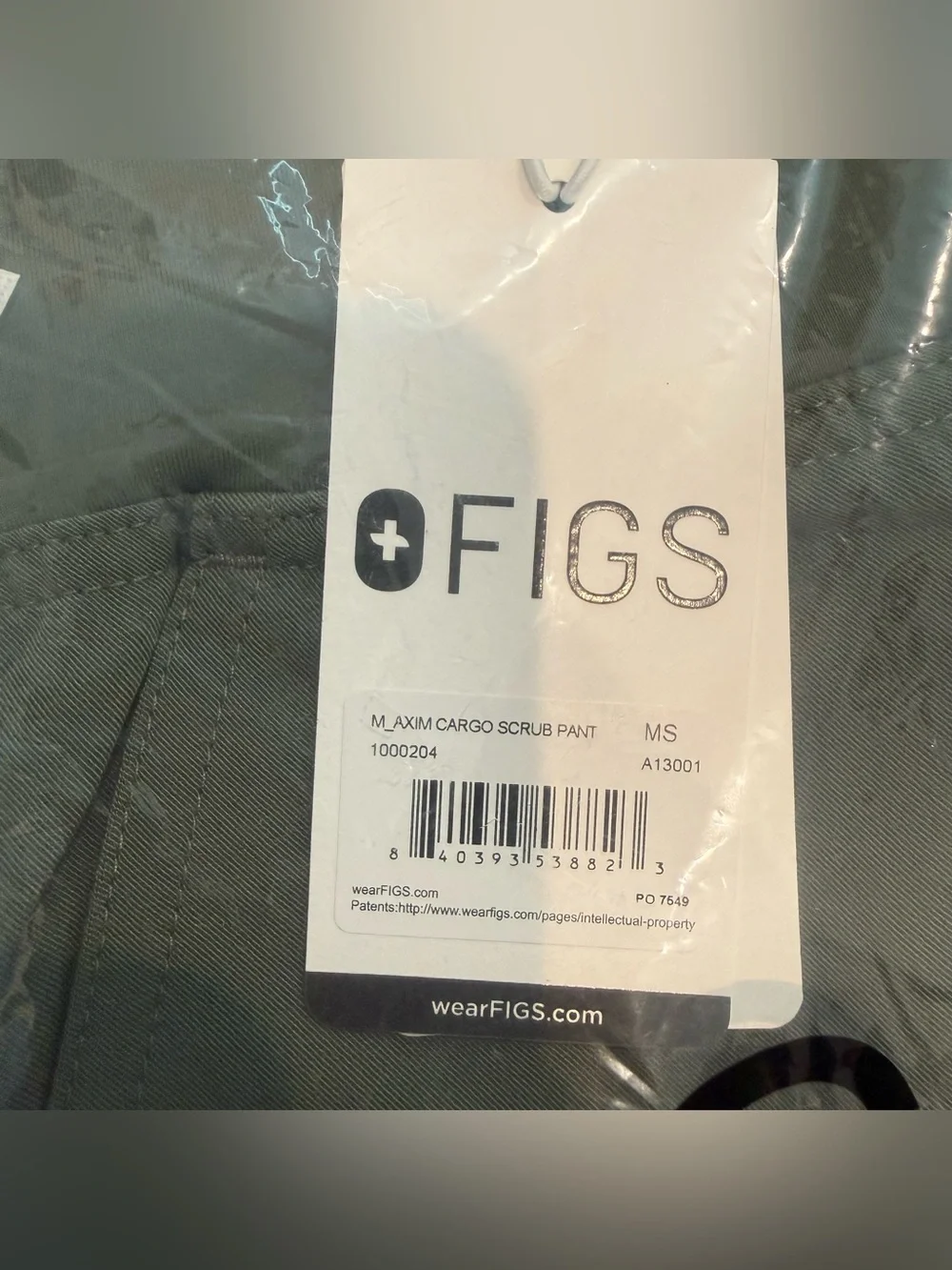 NWT FIGS Axim Cargo Scrub Pants Moss Men’s Medium Short